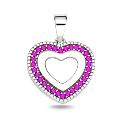 Juwelier Zwartevalk zilveren (gerhodineerd) hart hanger met zirkonia - 24.295