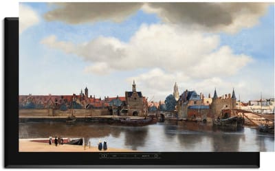 KitchenArt - Gezicht op Delft - 91.6x52.7 cm - Kookplaat Beschermer - Luxe Afdekplaat Inductieplaat - Anti-slip & Oprolbaar - Beschermmat Inductiekookplaat