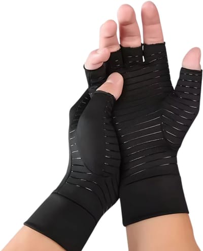 S4D® - Reuma Compressie Handschoenen - Verlichting van Artritis en Reumatische Pijn - Open vingertoppen - Maat S