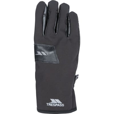 Trespass Heren Leren Atletische Snow Sports Handschoenen (Zwart)