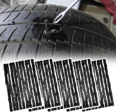 Drempelreparatiestrepen voor autobanden, tubeless bandenreparatieset, 50 stuks, 100x3.5mm, ideaal voor lekke banden, snel en eenvoudig te gebruiken