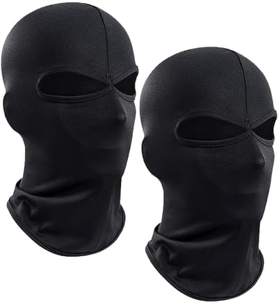 Allecto - Bivakmuts - Dubbel gezichtsmasker - Lichtgewicht - Zwart - Ademend skimasker - Perfect voor winterse buitenactiviteiten - 2-gaats model