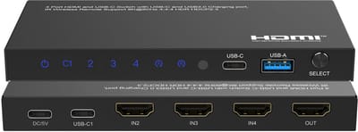 DVDO 8K 4×1 Switch met 1x USB-C + 3x HDMI ingangen