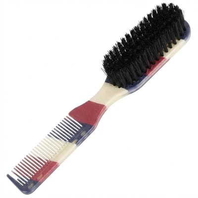 Meerkleurige baard borstel heren unisex – dubbele zijde baard borstel en kam – anti statische baardborstel met nylon haren – compact handmodel – geschikt voor baard styling en haar verzorging