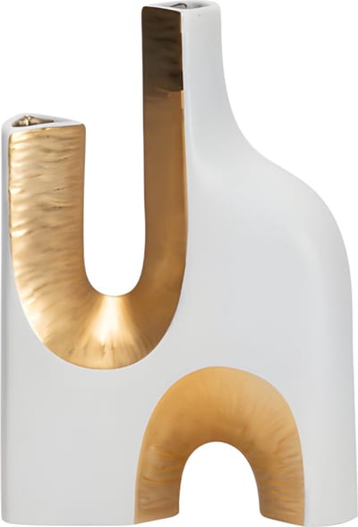 B21- Vaas Goud Woondecoratie Woonkamer Droogbloem Mooi Modern Design