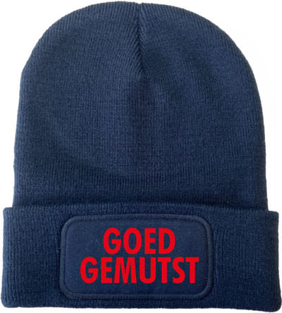 Muts navy | rood - Goed gemutst - soBAD. | Wintersport | Schaatsen | Après ski outfit Warme Muts voor Volwassenen | Heren en Dames Beanie | Schaatsen | Wintermuts