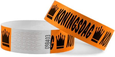 CombiCraft Koningsdag Tyrex polsbandjes zwarte opdruk - per 100 stuks