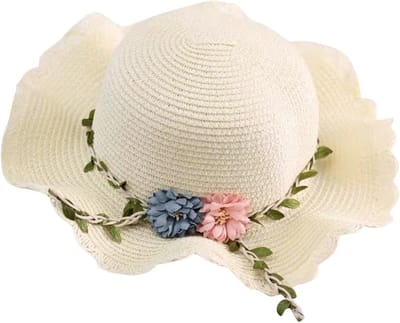 Zomerhoed Kinderen - Strandhoed Set - Bescherming Tegen Zon - Inclusief Tas - 25x10x2 cm - Gebloemd