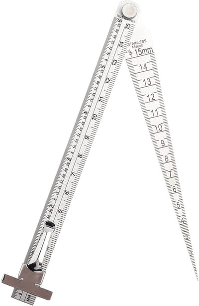 Dailygoods- Lasmeetinstrument - RVS - Duidelijke schaal - Dubbele meetsystemen - Compact - Draagbaar - Flexibel in gebruik - Meetlat