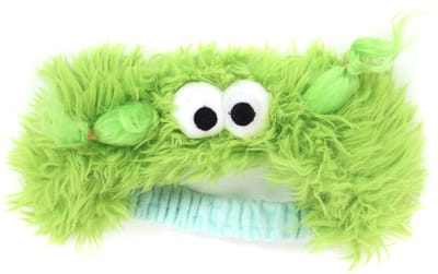 Haarband Flosje Pluche - met Ogen - Groen - Foute Party - Neon - One Size