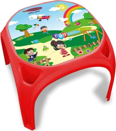 Kindertafel - Speeltafel Kinderen - Spelen en Leren - Robuust Kunststof - 63x63x51 cm - Rood