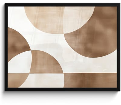 Poster in lijst - Fotolijst 80x60 cm - Posters - Snijdende cirkels - Overlappende vlakken - Posterlijst zwart - Decoratie - Wanddecoratie woonkamer - Muurdecoratie slaapkamer