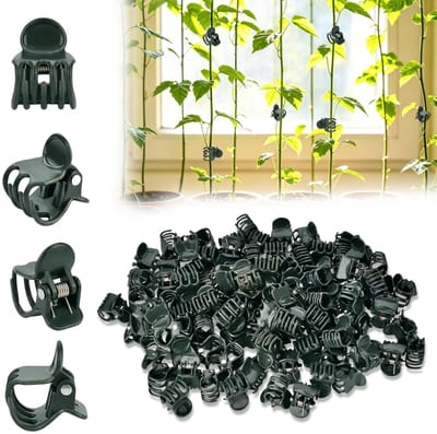 Plantenclips, orchideeënklemmen, orchideeënklemmen | Donkergroene orchideeënclip, tuinplantenclips, kleine kunststof plantenklemmen voor ondersteuning