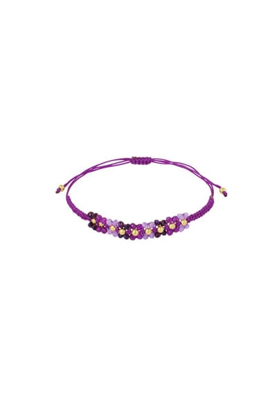 Bijoutheek Armband (Sieraad) Kleine Kralen Touw Paars