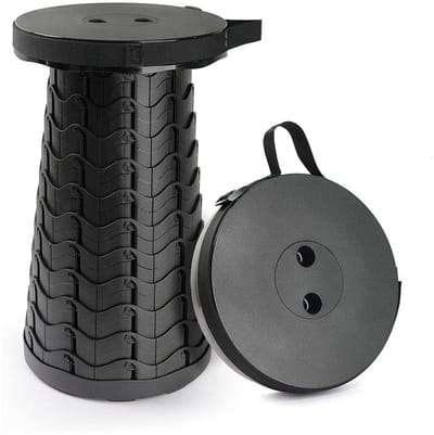 EXCITAT Opvouwbare kruk - Mini telescopische kruk - Lichtgewicht kampeerkruk - Draagbaar - Verstelbare hoogte 6,5~45 cm - Kunststof materiaal - Geschikt voor kamperen, vissen, barbecueën en keukengebruik.