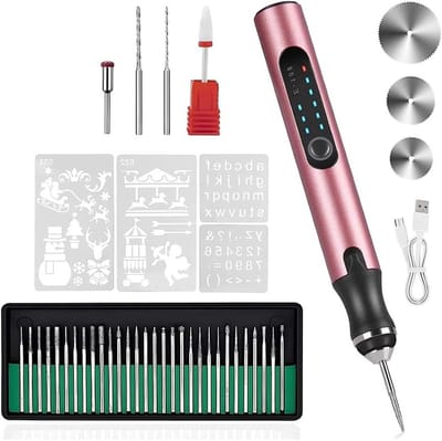 Draadgraveermachine - Elektrische pen - Hobby projecten - Geluidsarm ontwerp - 20 cm lengte - Grijs