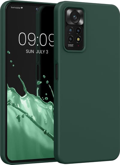 kwmobile telefoonhoesje geschikt voor Xiaomi Redmi Note 11 Pro / Redmi Note 12 Pro 4G - Hoesje met siliconen coating - Smartphone case in mosgroen