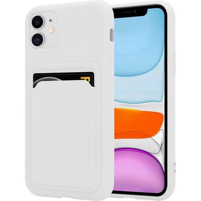 ShieldCase Hoesje geschikt voor Apple iPhone 11 siliconen hoesje met pasjeshouder - wit - Stijlvolle Bescherming met Opbergruimte - Duurzaam en Praktisch Accessoire - Multifunctioneel Telefoonhoesje