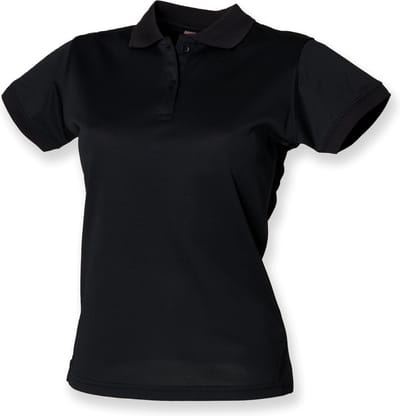 Henbury Ladies Coolplus® Polo Shirt H476 - Black - XXL