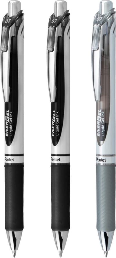 Pentel - EnerGel RTX Retractable Liquid Gel Pens 0.7mm 3 stuks - Scholar Expressions - BL77LEFBP3M