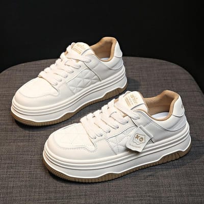 Leren Kleine Witte Schoenen Damesschoenen Fluweel Lente Nieuw Dikke Basisplaat Schoenen Panda Schoenen Casual Sportschoenen Dames 40
