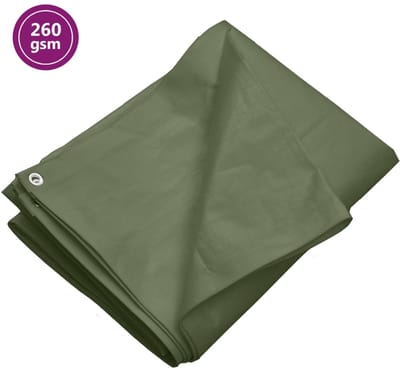 Dekzeil - 3 x 3 m - 260 g/m² - Groen - HDPE - Extra Zwaar & Waterbestendig Afdekzeil - Professioneel Bouwzeil met Metalen Ogen - Scheurbestendig