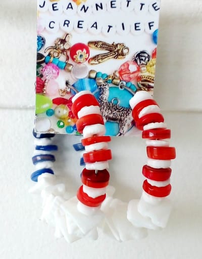 Jeannette-Creatief® - Holland - Oranje Oorbellen 4 - Oorhangers - Rood Wit Blauw - Oorringen - Oorbellen Dames - Oranje - Schelpkralen - sieraden - accessoires - Holland - Rood Wit Blauw - Oranje - Souvenir - Koningsdag