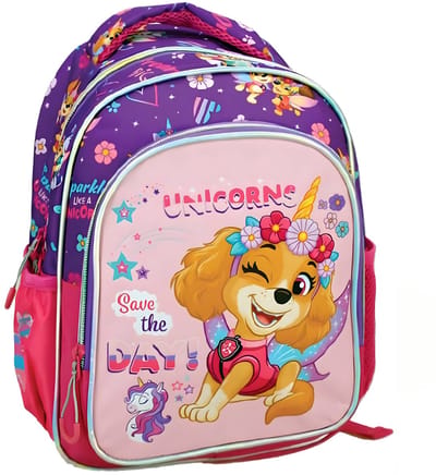 Paw Patrol knikkerzakzak - Schoolzak voor jongens - Unicorn - 2 grote vakken - agenda voor kinderen - 31 x 24 x 12 cm - leeuw - Save The Day - Roze/paars