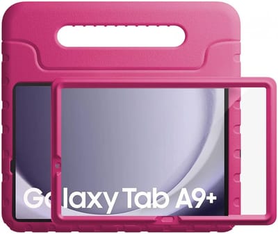 HappyCase Candy+ Kinder Hoes Geschikt voor Samsung Tab A11 Plus / Tab A9 Plus | Tablethoes met Ingebouwde Screenprotector | Kindvriendelijk | Beschermhoes | Handvat en Standaard | Kinderhoes | Roze