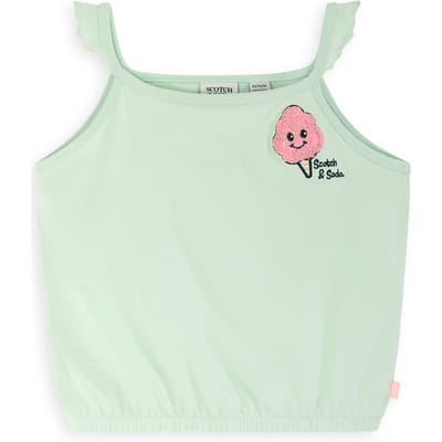 Scotch & Soda Girls S&s Ruffle Sleeve Fashion Top Light Pastel Green Taglia: S | Camicie Outlet | kids | Verde