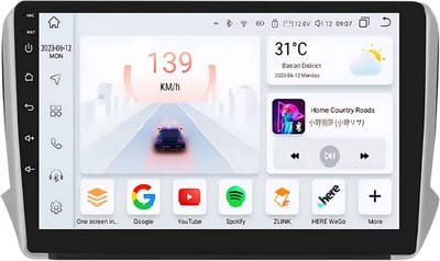 Autoradio met bluetooth - Carplay - Voor Peugeot 2008 & 208 (2014-2018) - Geschikt voor Apple en Android - Stereo - Navigatie - Navigatiesysteem auto - 4GB 32GB