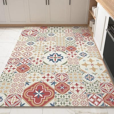Tapis de Cuisine en PVC Imperméable Antidérapant Tapis de Sol Résistant à l'Huile Tapis de Décoration pour la Maison Tapis en Cuir Vinyle Tapis de Sol Alfombra Pvc Cocina 1pc 40x180cm