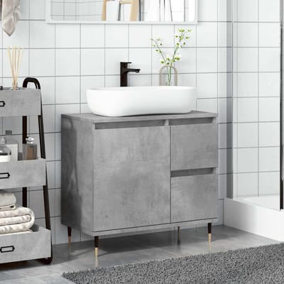 vidaXL - Badkamerkast - 65x33x60 - cm - bewerkt - hout - betongrijs