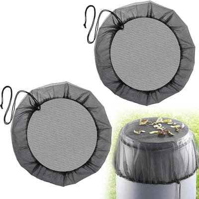 Verstelbare beschermnetten voor regentonnen - 2 stuks - Bescherming tegen insecten en bladeren - Ideaal voor tuin en buitengebruik - 38 inch, zwart