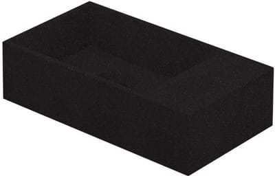 INK - Fontein Polystone Vierkant Zonder Kraangat Rechts - 400x220x100 mm - Zwart