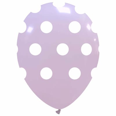 Lilac Polka dots Ballonnen, 6 stuks, 30 cm, latex