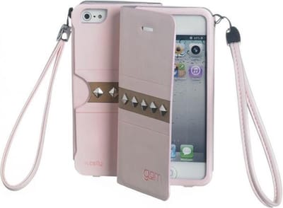 Celly GLAMme Booklet Agenda Studs Flip Book case iPhone 5 5s Pink hoesje