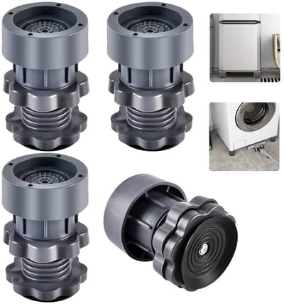 Dailygoods- Trillingsdempers - 4 stuks - Verstelbare hoogte 7-10 cm - Antislip - Schokdemper - Voetjes voor wasmachine - Bescherming voor vloer - Wasmachinevoetjes