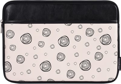Laptophoes 13 Inch PU – Laptop Sleeve – Cosmic Circles Ivoor