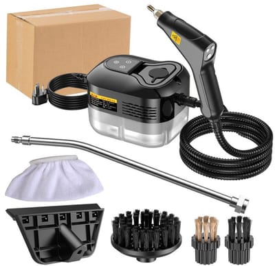 Stoomreiniger, stoomreiniger van 4,5 bar, handmodel, stoomreiniger met 6 instelbare standen, opwarmtijd van 15 seconden, waterreservoir van 1,2 liter, draagbare stoomreiniger, geschikt voor auto’s, tegels, het huis, de keuken en ramen