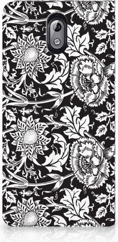 Nokia 3.1 (2018) Smart Cover Black Flowers