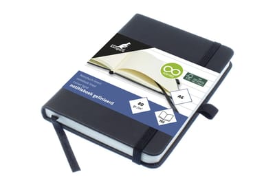 Kangaro notitieboek - A6 - zwart - met lijn - met elastiek, lint en penlus