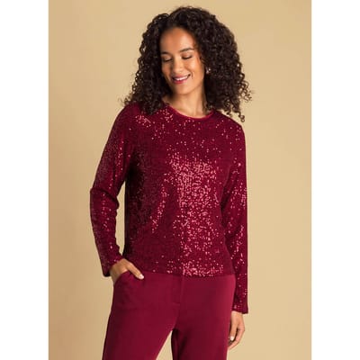 IVY BEAU Annelie Tops - Dark Red - maat 38