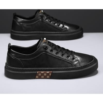 Casual Schoenen Loafers Britse Leren Sneakers Flats Schoenen Klassieke Heren Leren Schoenen Lente Zomer Nieuw Trendy Alles-matcher Platform 44 black