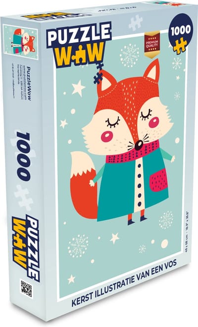 Puzzel Vos - Sneeuw - Kerst - Winter - Koud - Legpuzzel - Puzzel 1000 stukjes volwassenen - Kerst - Cadeau - Kerstcadeau voor mannen, vrouwen en kinderen