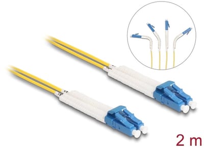 Delock Optical Fiber Cable LC Duplex to LC Duplex singlemode OS2 angled 2 m