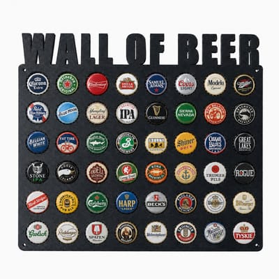 Huubsolutions Bier muur - Biercap collector - Bierdopjes verzamelmap - Bierfles - Mancave decoratie - Cadeau mannen - Vaderdag cadeau - Cadeautje voor papa - Kerstcadeau - Liefdes cadeau - Valentijn - Bier cadeau - Valentijn cadeautje voor hem