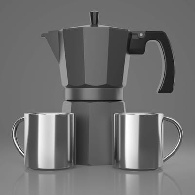 Unyqoos® Moka Pot koffiemaker met twee thermobekers voor aromatische koffie