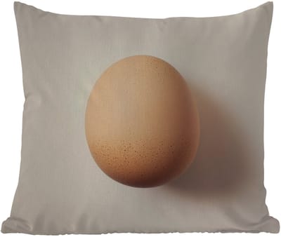 Buitenkussen - Ei - Beige - Ovaal - Egaal - 45x45 cm - Weerbestendig