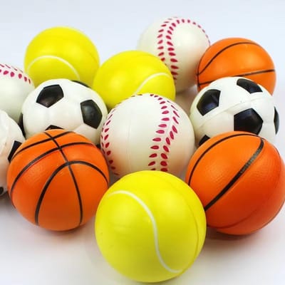 6 Stuks/Set Knijpbal Speelgoed Voetbal Basketbal Honkbal Tennis Langzaam Rijzend Zacht Knijpbaar Stressverlichting Antistress Nieuwigheid Gag Speelgoed
